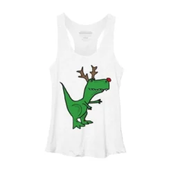 Women's Design By Humans Cool Funny Christmas T-Rex Dinosaur With Antlers By SmileToday Racerback Tank Top -Opposuits Store GUEST 003b52b4 ade8 4a71 b6ca eb28504f99a5