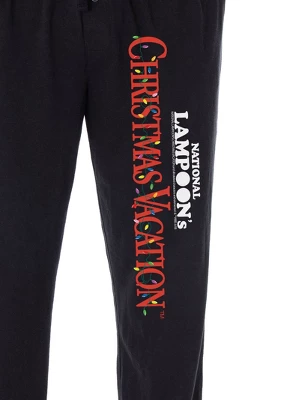 National Lampoon's Christmas Vacation Men's Movie Logo Loungewear Pajama Pants Black - Image 2