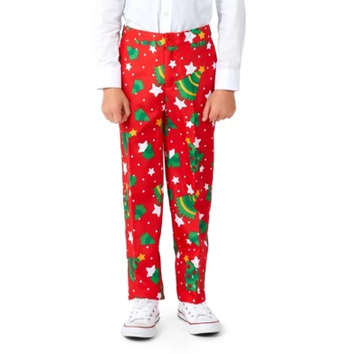 Suitmeister Boys Christmas Suit - Christmas Trees Stars Red - Image 4