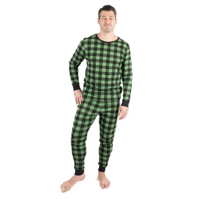 Leveret Mens Two Piece Cotton Plaid Christmas Pajamas - Image 6