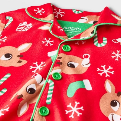 Toddler Rudolph The Red-Nosed Reindeer Christmas Coat Pajama Set - Red - Image 2