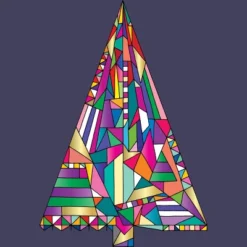 Women's Design By Humans Christmas Tree Abstract By Xgdesign Racerback Tank Top