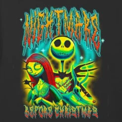 Girl's The Nightmare Before Christmas Jack And Sally Graffiti T-Shirt