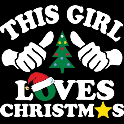 Women's Design By Humans This Girl Loves Christmas Thumbs White Text By Personalized Racerback Tank Top