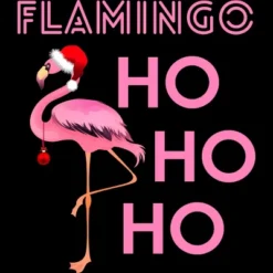 Junior's Design By Humans Flamingo HoHoHo Christmas Day X-Mas Flamingo Shirt By TomGiant T-Shirt