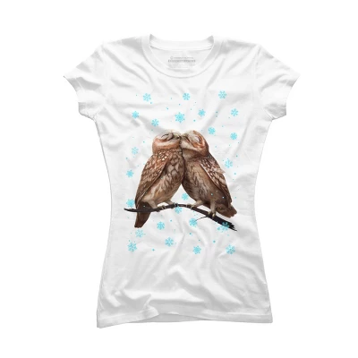 Junior's Design By Humans Christmas Owl By Kodamorkovkart T-Shirt - Image 4