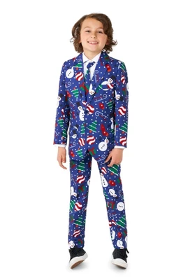 Suitmeister Boys Christmas Suit - Christmas Snowman Blue - Image 3
