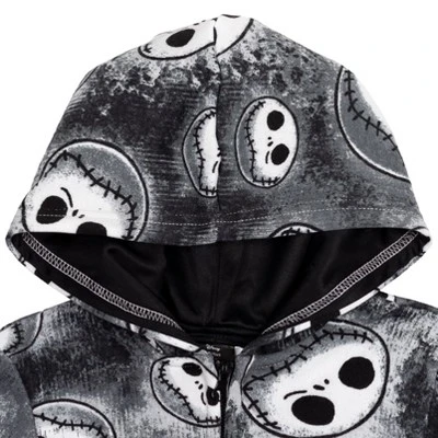 Disney Nightmare Before Christmas Jack Skellington Fleece Zip Up Hoodie Little Kid To Big Kid - Image 2