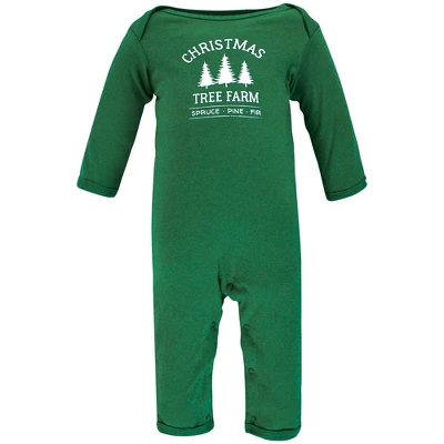 Hudson Baby Unisex Baby Cotton Coveralls, Christmas Tree - Image 4