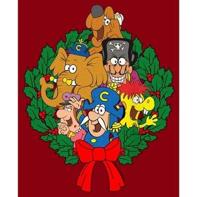 Junior's Cap'n Crunch Christmas Crew Wreath Racerback Tank Top
