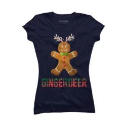 Junior's Design By Humans Gingerbread Reindeer Matching Family Group Christmas Pajama By Forever9 T-Shirt -Opposuits Store GUEST 11235eaf c846 411f b461 451a8c6b621d