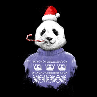Men's Design By Humans Christmas Panda By NikKor Tank Top
