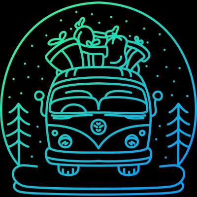 Junior's Design By Humans Christmas Van By VEKTORKITA T-Shirt