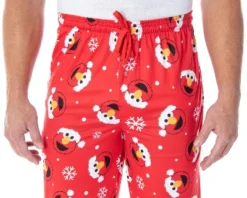 Sesame Street Men's Santa Elmo Christmas Holiday Lounge Pajama Pants