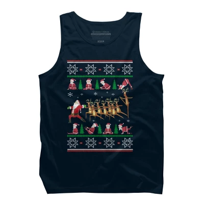 Men's Design By Humans Yoga Christmas By Sophialada Tank Top - Image 5
