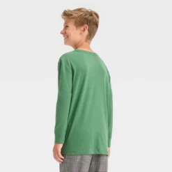 Boys' Christmas Tree Knit Long Sleeve T-Shirt - Art Class™ Green