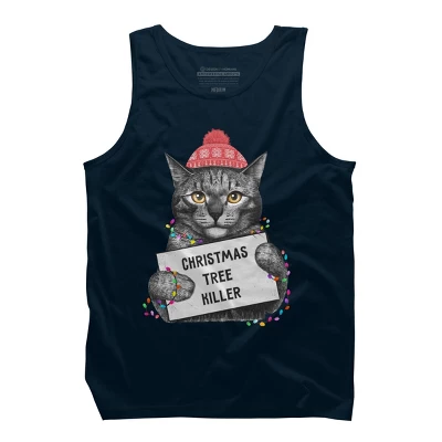 Men's Design By Humans Christmas Tree Killer By Kodamorkovkart Tank Top - Image 5