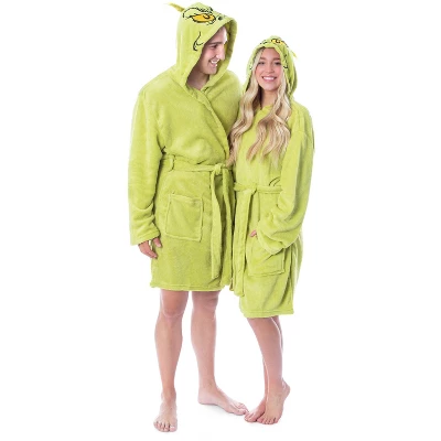 Dr. Seuss The Grinch Who Stole Christmas Adult Costume Character Fleece Robe - Image 5