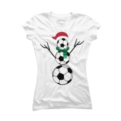 Junior's Design By Humans Funny Christmas Shirts Soccer Snowman T-Shirt By RaisedByBears T-Shirt -Opposuits Store GUEST 14cfc82e 5431 4efa bd61 9ab1d30e9818