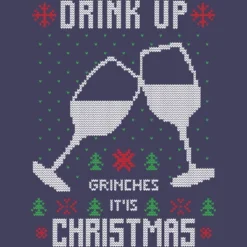 Women's Design By Humans Drink Up Grinches Ugly Christmas Sweater By Shirtpublic Racerback Tank Top