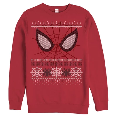 Men's Marvel Ugly Christmas Spider-Man Mask Sweatshirt - Image 2