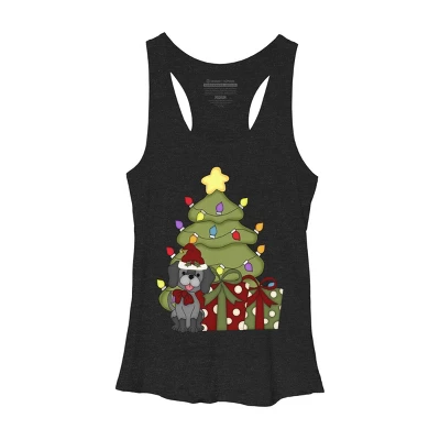 Women's Design By Humans Christmas Doggie By Realdealclipart Racerback Tank Top - Image 3