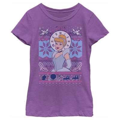 Girl's Disney Cinderella Christmas Sweater T-Shirt - Image 3