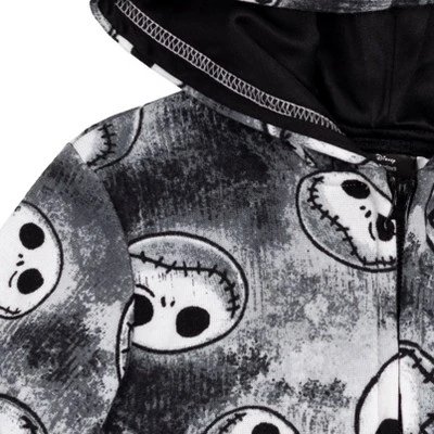 Disney Nightmare Before Christmas Jack Skellington Fleece Zip Up Hoodie Little Kid To Big Kid - Image 4