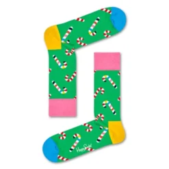 Happy Socks Adult Christmas Cracker Candy Cane Gift Box, Large