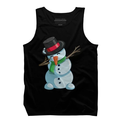 Men's Design By Humans Christmas Dabbing Snowman By GiftsIdeas Tank Top - Image 4