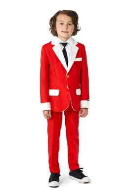 Suitmeister Boys Christmas Suit - Santa Faux Fur - Red - Image 3
