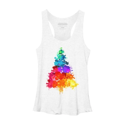 Women's Design By Humans Colorful Christmas Tree By DesignReadyStore Racerback Tank Top - Image 4