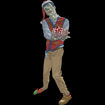 Men's Design By Humans Christmas Zombie By Ayota Tank Top