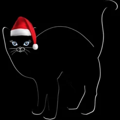 Men's Design By Humans Christmas Cat Tshirt By Bambino Tank Top