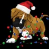 Women's Design By Humans Saint Bernard Dog Christmas Light Costume Hat Santa Fairy Lights By Rondes Racerback Tank Top