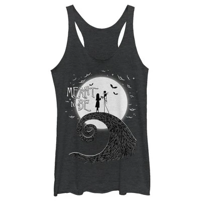 Women's The Nightmare Before Christmas Halloween Jack Skellington Sally Meant To Be Racerback Tank Top - Image 3