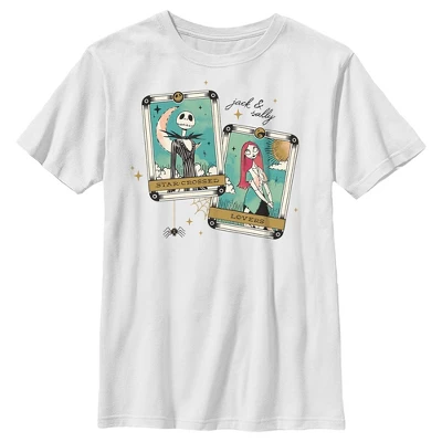Boy's The Nightmare Before Christmas Jack And Sally Tarot Cards T-Shirt - Image 3