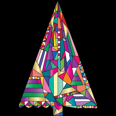 Junior's Design By Humans Christmas Tree Abstract By Xgdesign T-Shirt