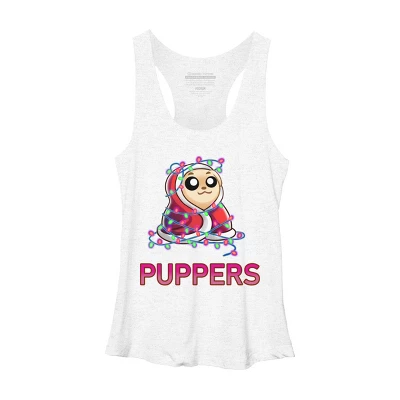Women's Design By Humans Comfy Christmas Pupper By Puppers Racerback Tank Top - Image 5