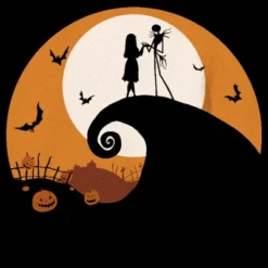 Boy's The Nightmare Before Christmas Jack And Sally On Spiral Hill T-Shirt