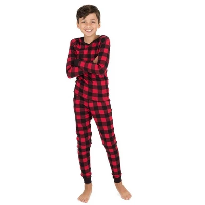 Leveret Kids Two Piece Cotton Plaid Christmas Pajamas - Image 3