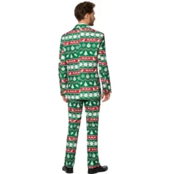 Suitmeister Men's Christmas Suit - Christmas Green Nordic - Green