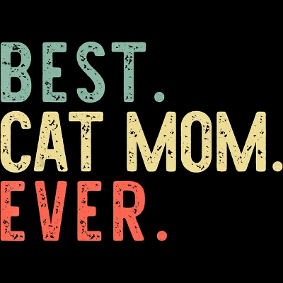 Junior's Design By Humans Best Cat Mom Ever Funny Mommy Vintage Gift Christmas T-Shirt By Mothersdaygift T-Shirt