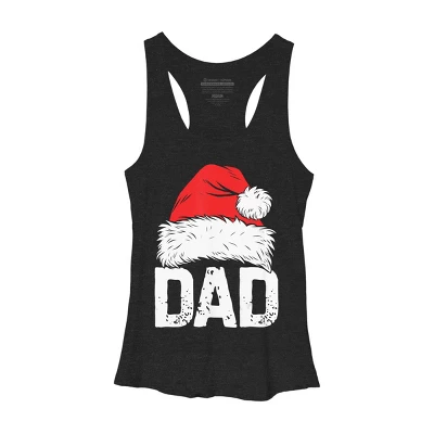 Women's Design By Humans Dad Santa Christmas By NekoShop Racerback Tank Top - Image 3