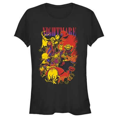 Junior's The Nightmare Before Christmas Character Collage Poster T-Shirt - Image 3