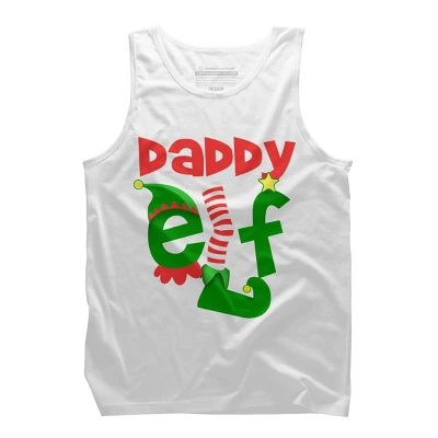 Men's Design By Humans Daddy Elf Christmas By Personalized Tank Top - Image 4