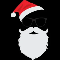 Men's Design By Humans Hipster Santa Face With Hat Beard & Glasses Christmas By TronicTees Tank Top