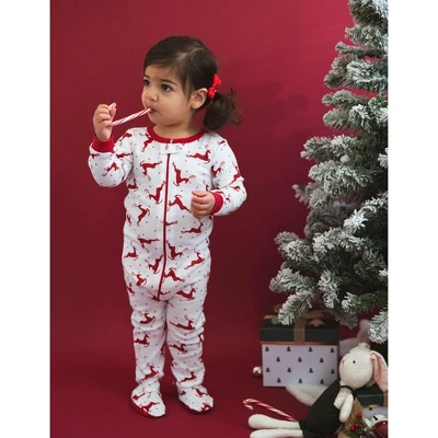 Leveret Footed Cotton Christmas Pajamas - Image 2