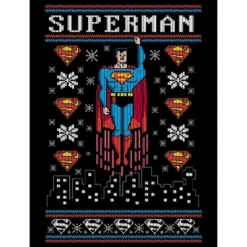 DC COMICS Superman Christmas Black Graphic Tee Toddler Boy To Youth Boy