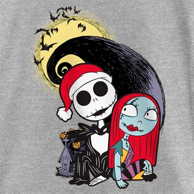Girl's The Nightmare Before Christmas Jack And Sally Christmas Portrait T-Shirt 3 Girl's The Nightmare Before Christmas Jack And Sally Christmas Portrait T-Shirt